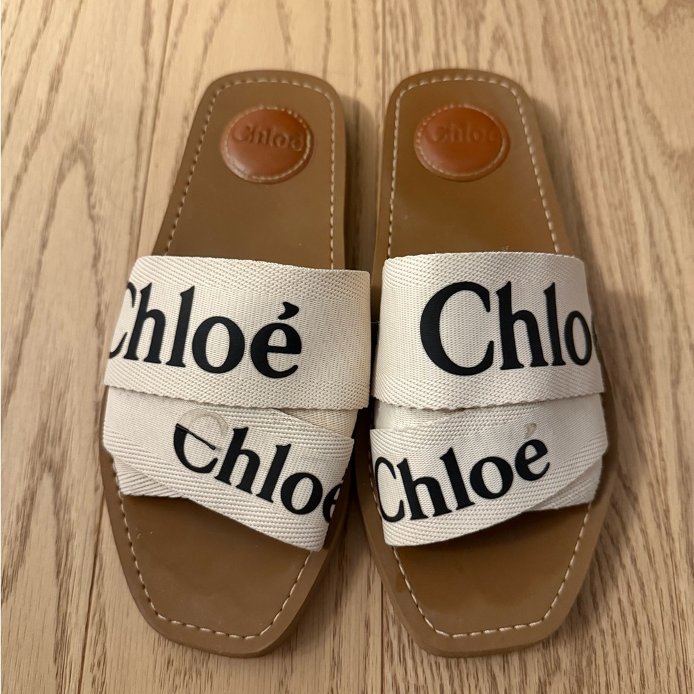 Chloe Cream and Brown Sandals
